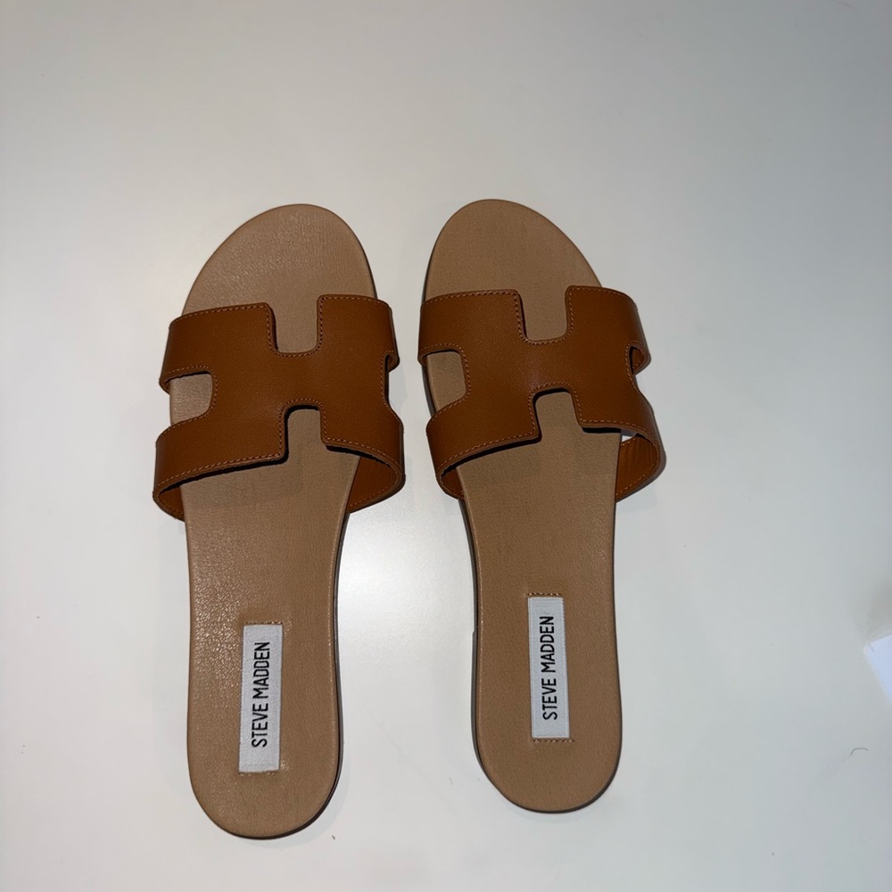 Steve Madden Brown Hadyn Cognac Sandals - Sz. 10